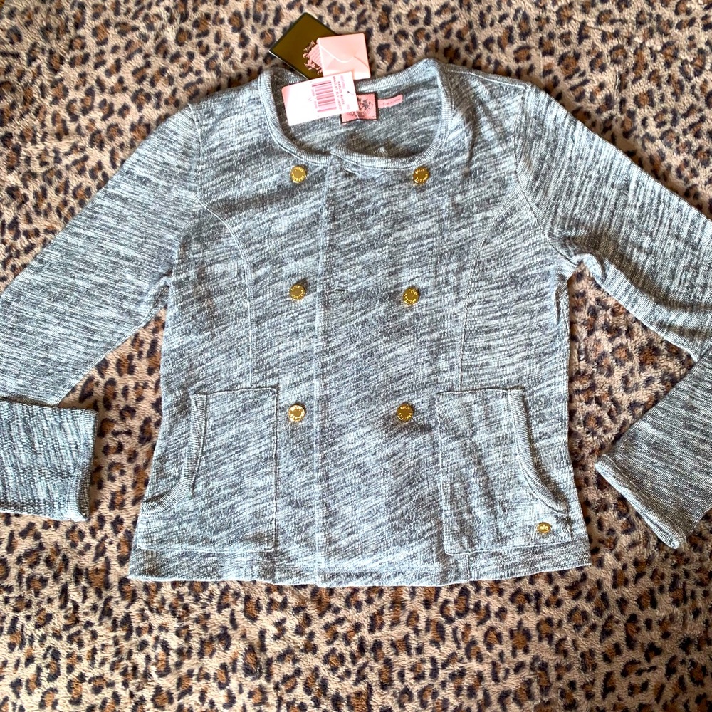 Women’s Grey Juicy Couture Dressy Button Up Sweater Size Medium